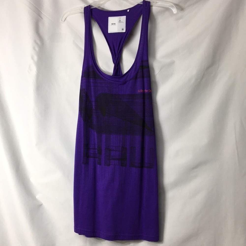 G-Star Women’s Purple Raw Design Tank Top Athletic Shirt Size S Like-New